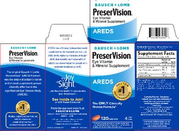 Bausch & Lomb PreserVision AREDS - eye vitamin mineral supplement