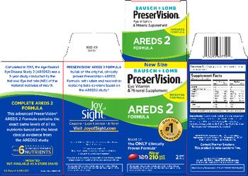 Bausch & Lomb PreserVision AREDS 2 Formula - eye vitamin mineral supplement