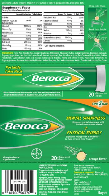 Bayer Berocca Orange Flavor - vitamin mineral supplement