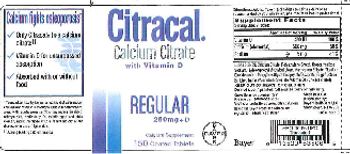 Bayer Citracal Calcium Citrate With Vitamin D - calcium supplement