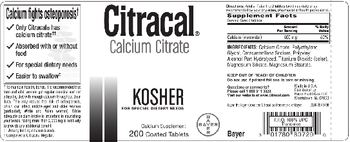 Bayer Citracal Calcium Citrate - calcium supplement
