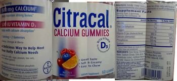 Bayer Citracal Calcium Gummies - calcium supplement