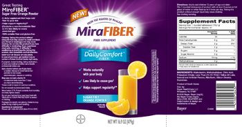 Bayer MiraFIBER Sugar Free Orange Powder - fiber supplement