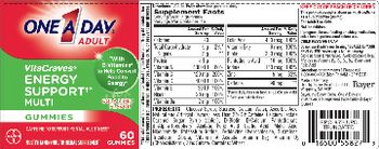 Bayer One A Day Adult VitaCraves Energy Support Multi Gummies Cola Lime Flavor - multivitamin multimineral supplement