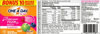 Bayer One A Day For Her VitaCraves Teen Multi Gummies - multivitaminmineral supplement