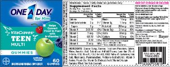Bayer One A Day For Him VitaCraves Teen Multi Gummies - artificially flavored