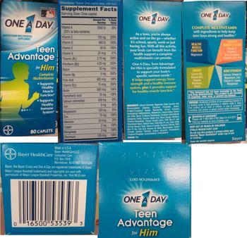 Bayer One A Day Teen Advantage For Him - multivitamin multimineral supplement