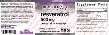 Beautiful Ally By Bluebonnet Resveratol 500 mg - supplement