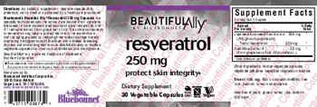Beautiful Ally By Bluebonnet Resveratrol 250 mg - supplement