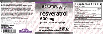 Beautiful Ally By Bluebonnet Resveratrol 500 mg - supplement