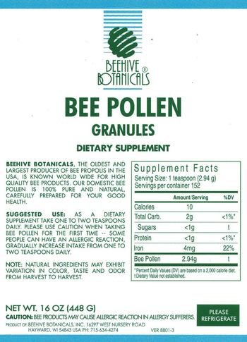 Beehive Botanicals Bee Pollen Granules - 