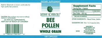 Beehive Botanicals Bee Pollen Whole Grain - supplement