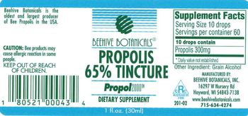 Beehive Botanicals Propolis 65% Tincture - supplement
