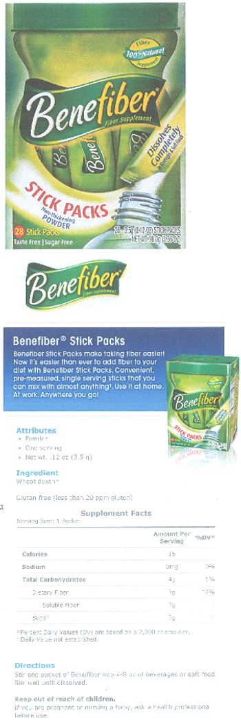 Benefiber Benefiber Stick Packs - fiber supplement