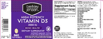 Berkley Jensen High Potency Vitamin D3 2000 IU - supplement