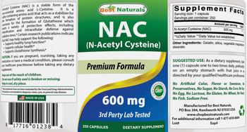 Best Naturals NAC (N-Acetyl Cysteine) 600 mg - supplement