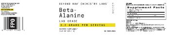 Beyond Raw Chemistry Labs Beta-Alanine 3.2 grams - supplement