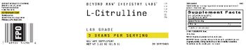 Beyond Raw Chemistry Labs L-Citrulline 3 Grams - supplement