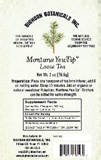 Bighorn Botanicals Montana YewTip Loose Tea - sustainably wildcrafted herbal supplement