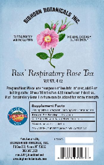 Bighorn Botanicals Rus' Respiratory Rose Tea - herbal supplement