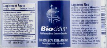Bio-Botanical Research Biocidin - supplement