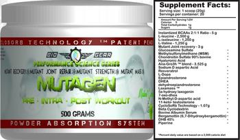 Bio Gear Performance Science Series Mutagen - supplement