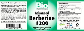 Bio Nutrition Advanced Berberine 1200 - supplement
