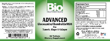 Bio Nutrition Advanced Glucosamine/Chondroitin/MSM - supplement