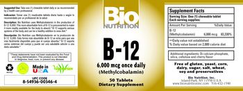 Bio Nutrition B-12 6,000 mcg - supplement