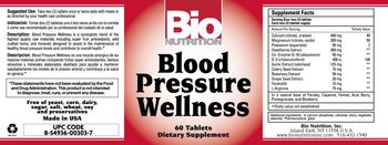 Bio Nutrition Blood Pressure Wellness - supplement
