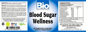 Bio Nutrition Blood Sugar Wellness - supplement