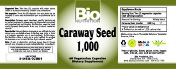Bio Nutrition Caraway Seed 1,000 - supplement