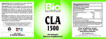 Bio Nutrition CLA 1500 - supplement