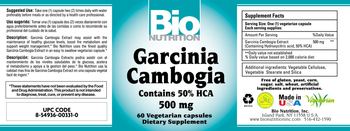 Bio Nutrition Garcinia Cambogia 500 mg - supplement