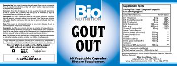 Bio Nutrition Gout Out - supplement