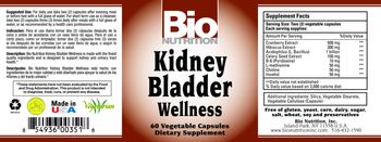 Bio Nutrition Kidney Bladder Wellness - supplement