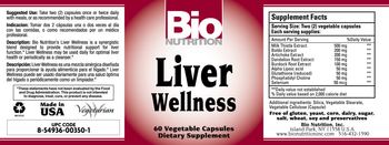Bio Nutrition Liver Wellness - supplement