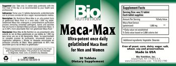 Bio Nutrition Maca-Max - supplement