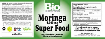 Bio Nutrition Moringa 5,000 mg Super Food - supplement