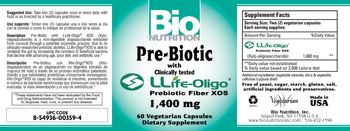 Bio Nutrition Pre-Biotic with Clinically Tested LLife-Oligo 1,400 mg - supplement