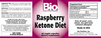 Bio Nutrition Raspberry Ketone Diet - supplement