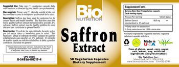 Bio Nutrition Saffron Extract - supplement
