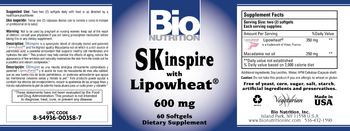 Bio Nutrition SKinspire with Lipowheat 600 mg - supplement