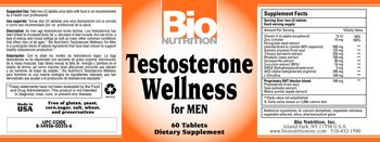 Bio Nutrition Testosterone Wellness for Men - supplement