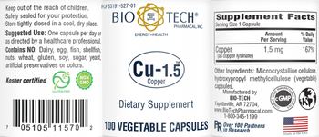 Bio-Tech Pharmacal Cu-1.5 - supplement