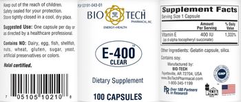 Bio-Tech Pharmacal E-400 Clear - supplement