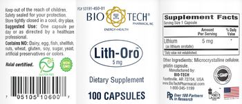 Bio-Tech Pharmacal Lith-Oro 5 mg - supplement