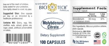 Bio-Tech Pharmacal Molybdenum Citrate - supplement