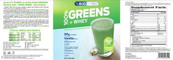 Biochem 100% Greens+Whey Vanilla - protein supplement