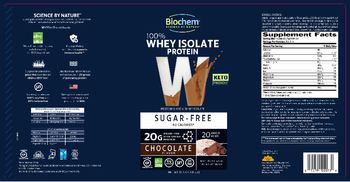 Biochem 100% Whey Isolate Protein Sugar-Free Chocolate Flavor - whey protein isolate protein supplement